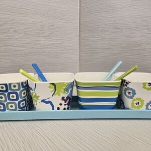 Colorful Ceramic Bowl Set with Spoons